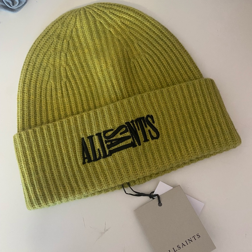 AllSaints Olive Green Beanie